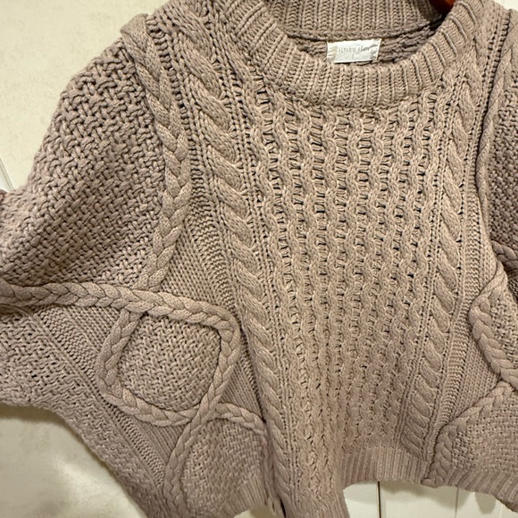 Altar’d State Taupe Cable Knit Sweater – Women’s Small – EUC - Picture 3 of 8